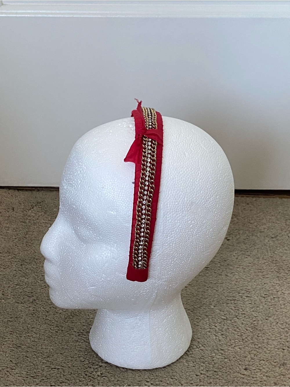 Stacey Lapidus Red Chain Trim Headband